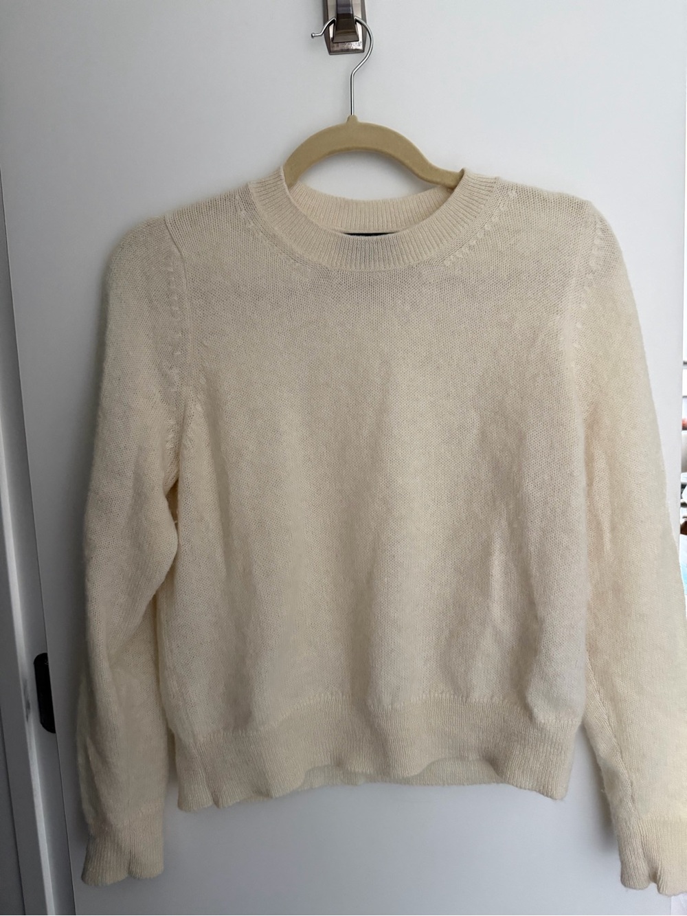 Women's Cream Crewneck Sweater - Lightweight Everyday Knit